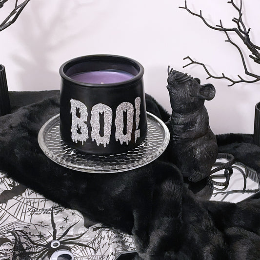 Boo! Lavender Coconut Cauldron Candle 11oz - Sweet Tulip Candle Co.