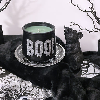 Boo! Saffron Cedar-wood & Sweet Pea Cauldron Candle 11oz - Sweet Tulip Candle Co.