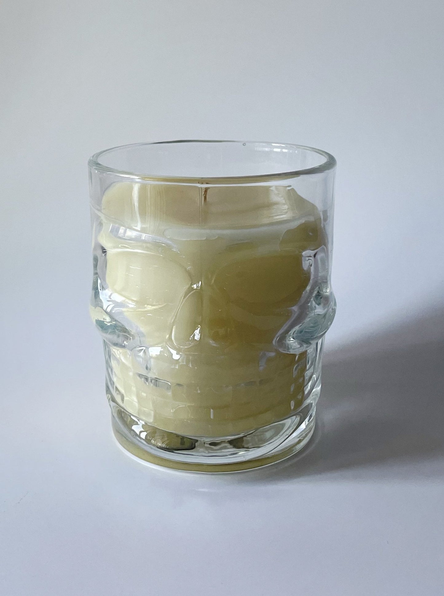 Premium 100% Beeswax Skull Cocktail Glass Candle 7oz - Sweet Tulip Candle Co.