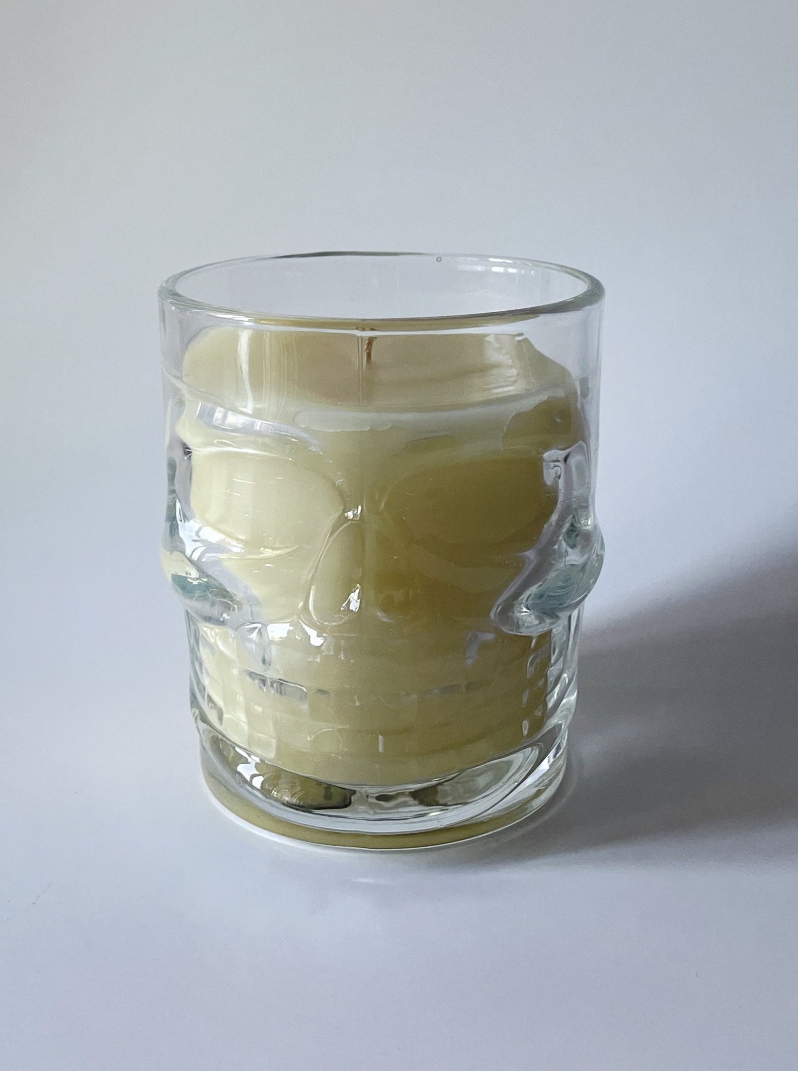 Premium 100% Beeswax Skull Cocktail Glass Candle 7oz - Sweet Tulip Candle Co.