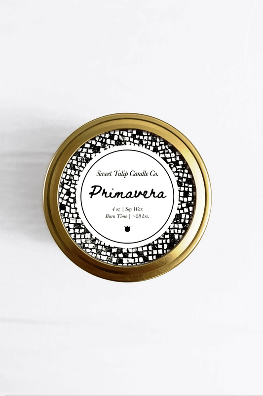 Primavera 4oz Mini Mason Jar Soy Candle - Sweet Tulip Candle Co.