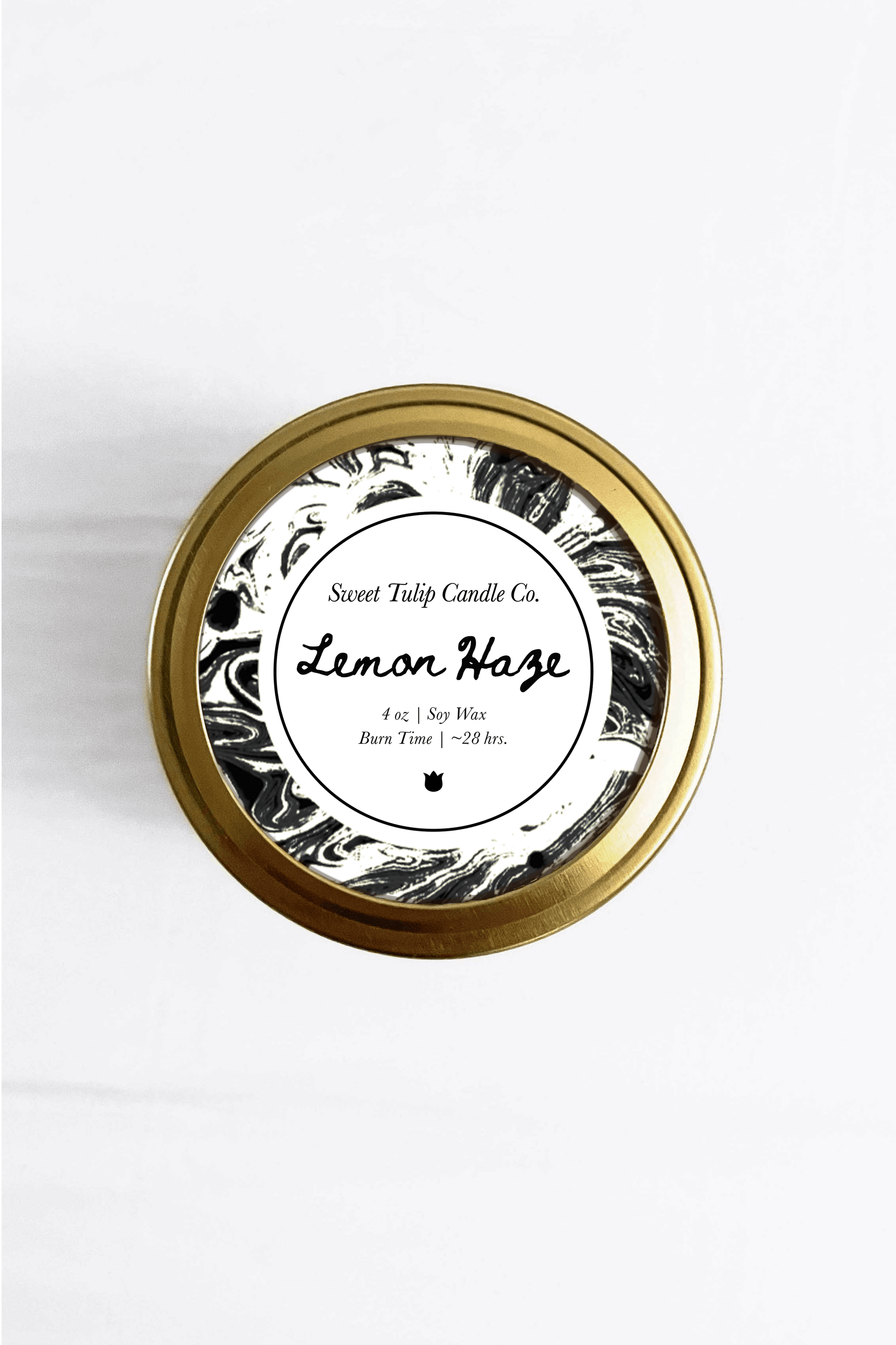 Lemon Haze 4oz Mini Mason Jar Soy Candle - Sweet Tulip Candle Co.