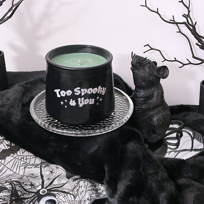 Too Spooky 4 You Saffron Cedar-wood & Sweet Pea Cauldron Candle 11oz - Sweet Tulip Candle Co.