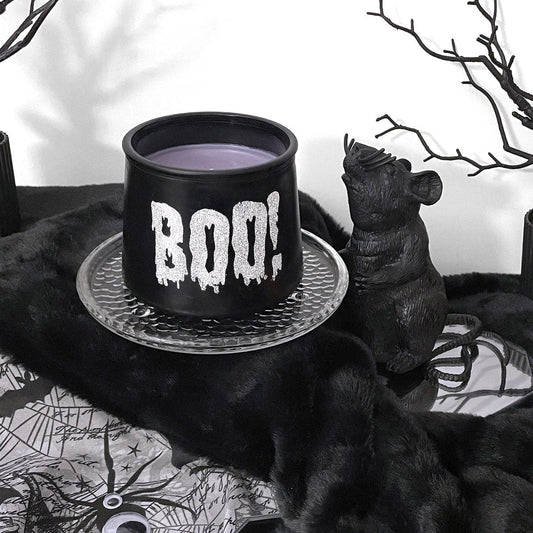 Boo! Lavender Coconut Cauldron Candle 11oz - Sweet Tulip Candle Co.
